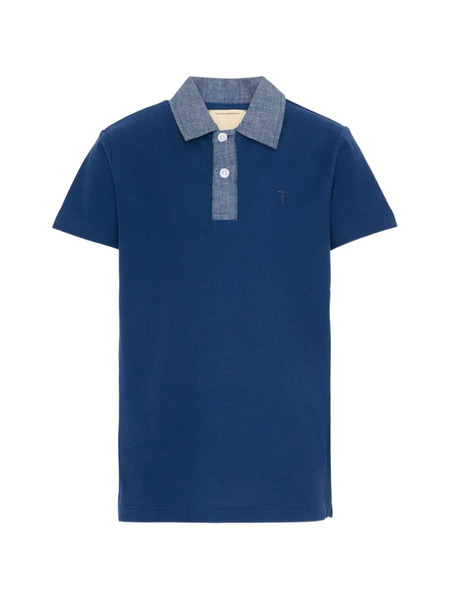  Trussardi Junior Contrast-collar Polo Shirt - Blue 