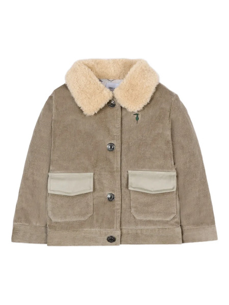  Trussardi Junior Corduroy Faux-fur Collar Jacket - Neutrals 