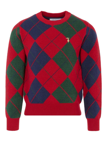 Trussardi Junior Diamond-pattern Knit - Red 