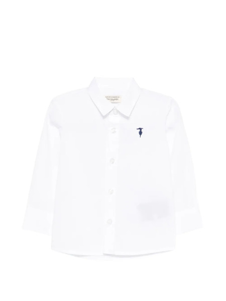  Trussardi Junior Embroidery Long-sleeve Shirt - White 