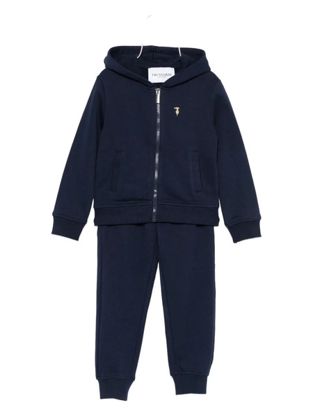  Trussardi Junior Hooded Zip-up Tracksuit Set - Blue 