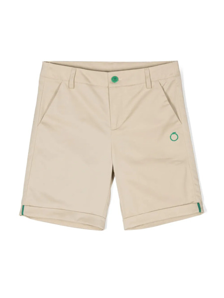  Trussardi Junior Logo-embroidered Cotton Shorts - Neutrals 