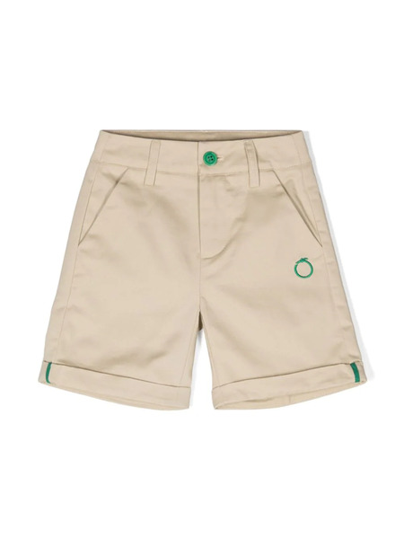  Trussardi Junior Logo-embroidered Cotton Shorts - Neutrals 