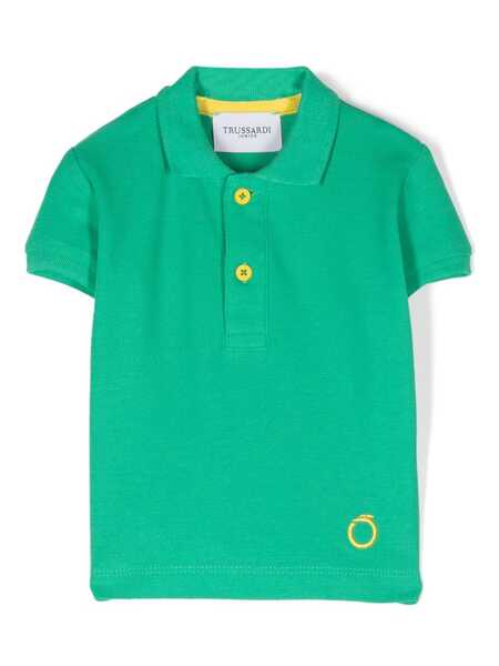  Trussardi Junior Logo-embroidered Polo Shirt - Green 