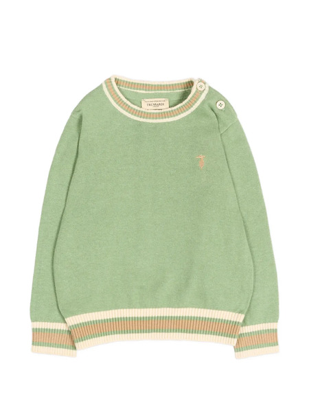  Trussardi Junior Logo-embroidered Sweater - Green 