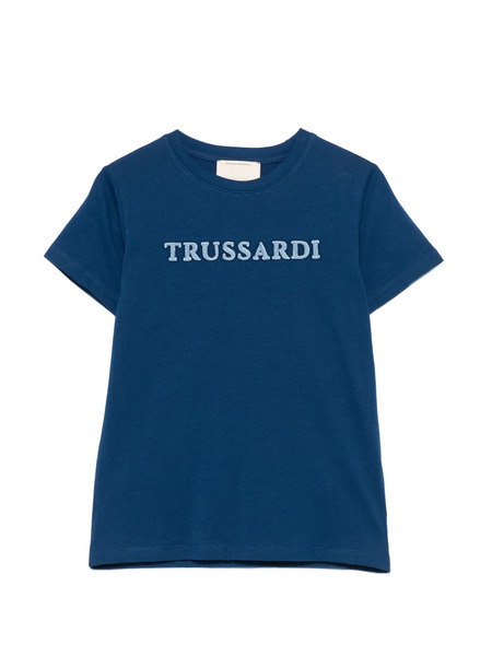 Trussardi Junior Logo-embroidery T-shirt - Blue 