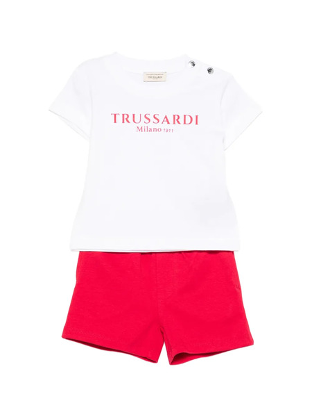  Trussardi Junior Logo T-shirt Shorts Set - White 