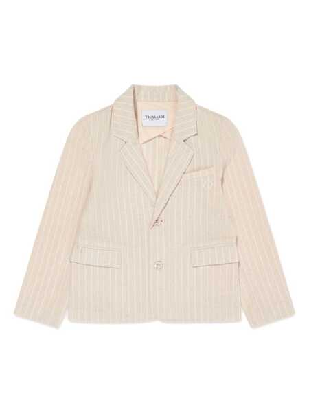  Trussardi Junior Pinstripe Single-breasted Blazer - Neutrals 