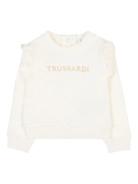  Trussardi Junior Ruffled Crew-neck Sweatshirt - Neutrals 