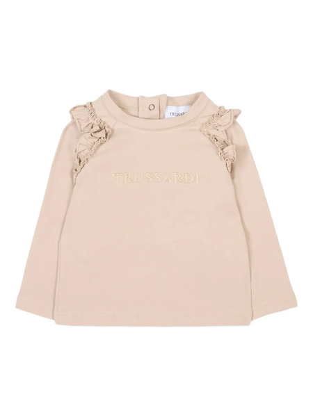  Trussardi Junior Ruffled Long-sleeve T-shirt - Neutrals 