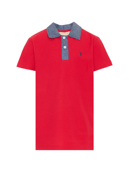  Trussardi Junior Short-sleeve Piqué Polo Shirt - Red 