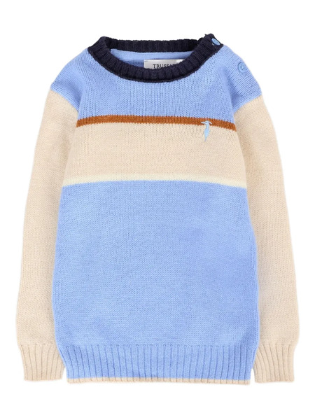  Trussardi Junior Stripe-panel Sweater - Blue 