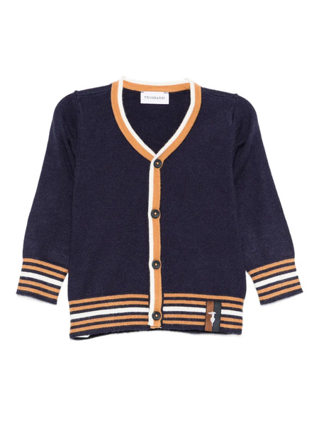  Trussardi Junior Striped-detail Cardigan - Blue 