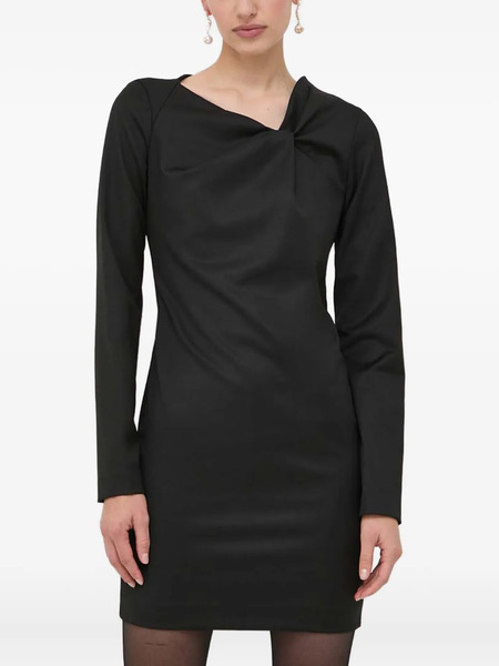  Trussardi Knot Long-sleeve Mini Dress - Black 
