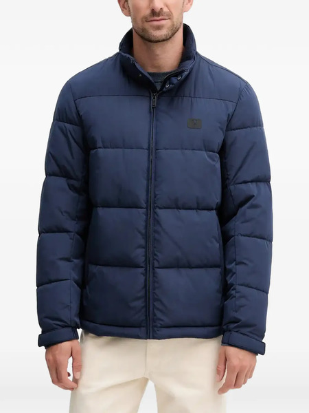  Trussardi Padded Logo-patch Jacket - Blue 