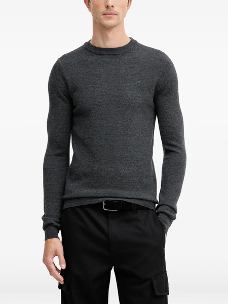  Trussardi Textured Crewneck Jumper - Grey 