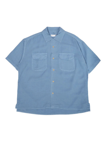 Ts(s) Flap-pocket Short-sleeved Shirt - Blue 