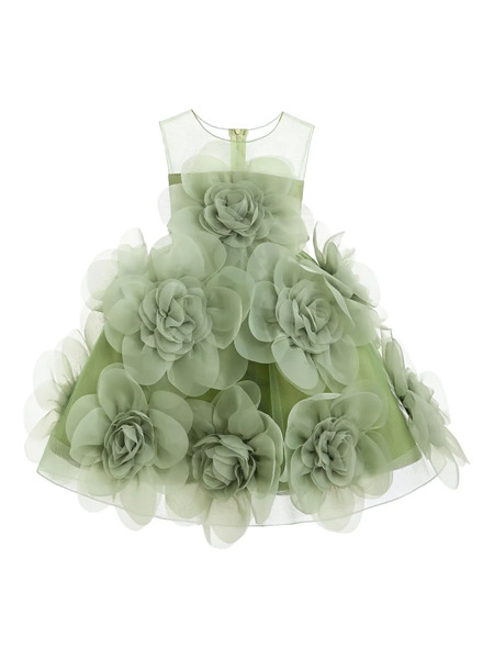  Tulleen Blooming Flowers Dress - Green 