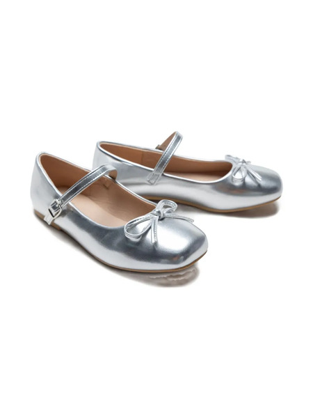  Tulleen Bow-embellished Ballerina Flats - Silver 