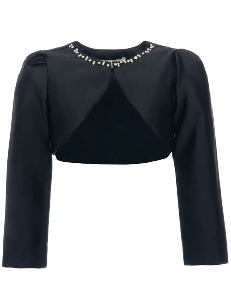  Tulleen Cropped Satin Jacket - Black 