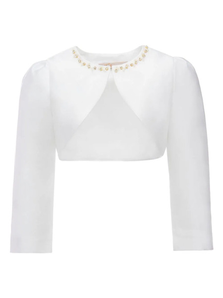  Tulleen Cropped Satin Jacket - White 