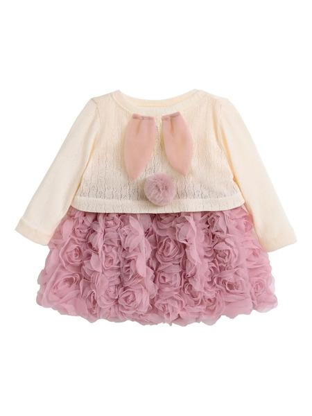  Tulleen Floral-appliqué Dress Set - Neutrals 