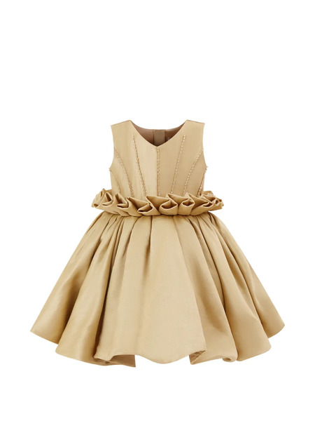  Tulleen Luminara Ruffled-waist Formal Dress - Neutrals 