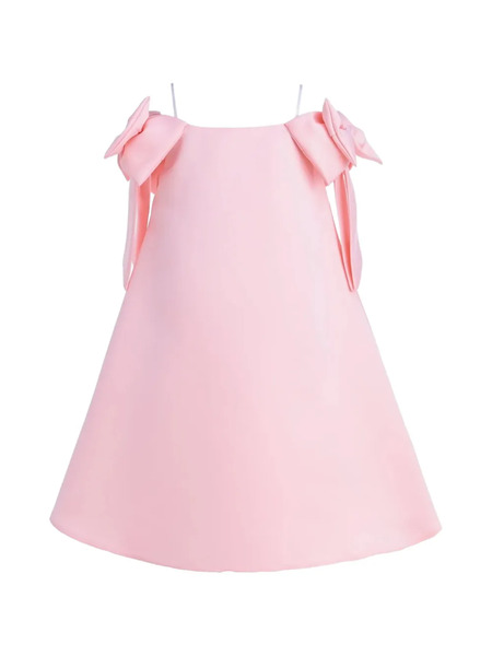  Tulleen Luneta Bow Off-shoulder A-line Dress - Pink 