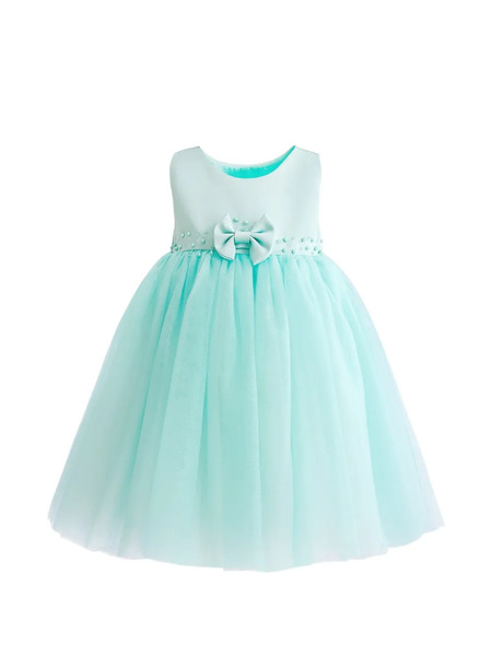  Tulleen Ovarelle Bow-detail Gown - Blue 