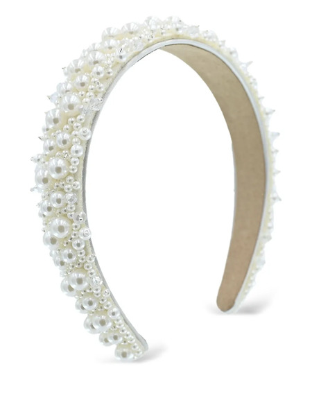  Tulleen Pearl-embellished Headband - White 