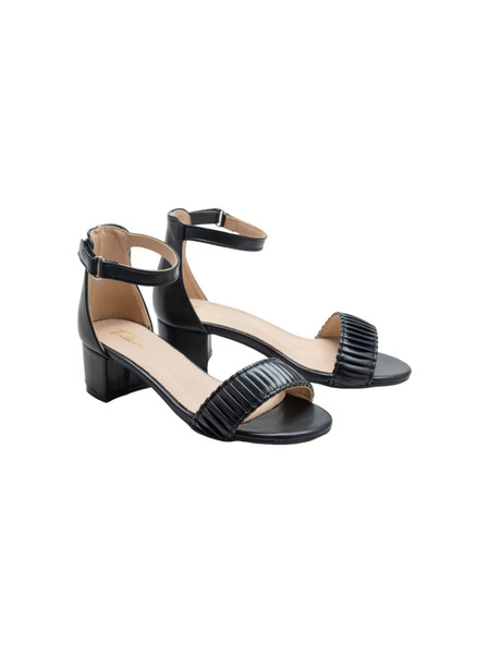  Tulleen Pleated Block-heels Sandals - Black 