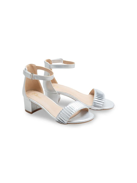  Tulleen Pleated Block-heels Sandals - Silver 