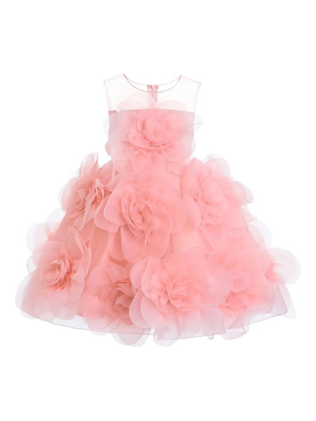  Tulleen Rose-embellished Sleeveless Dress - Pink 