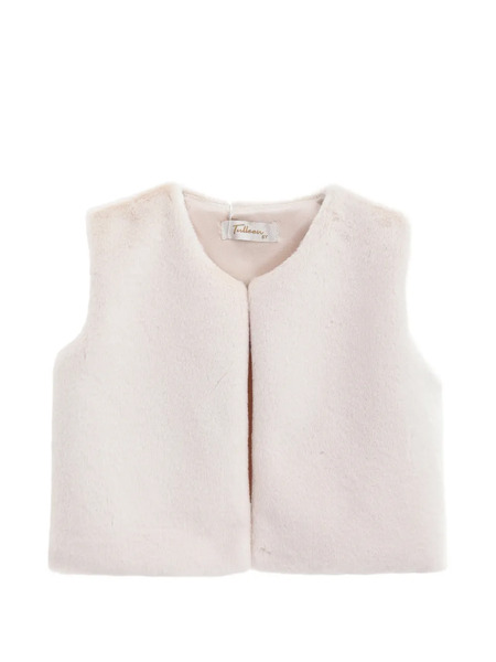  Tulleen Round-neck Plush Gilet - Neutrals 