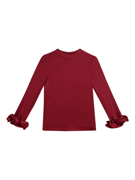  Tulleen Ruffle-cuffs Top - Red 