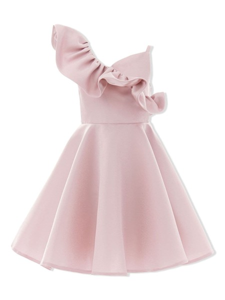  Tulleen Ruffle-detail One-shoulder Dress - Pink 