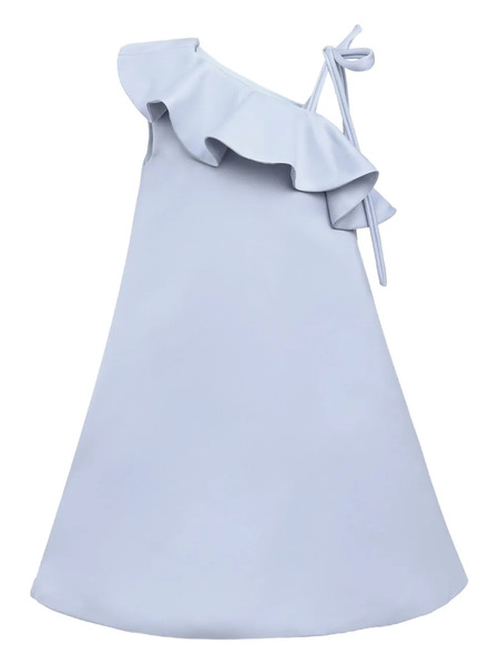  Tulleen Ruffle One-shoulder Dress - Blue 