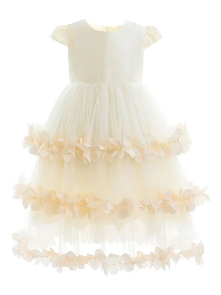  Tulleen Tiered Ruffle Dress - Neutrals 