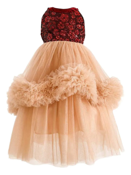  Tulleen Tulle Pom-pom Dress - Neutrals 