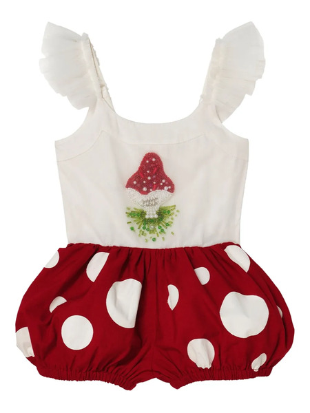  Tutu Du Monde Mushroom Magic Polka-dot Jumpsuit - White 