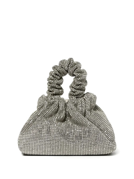  Twenty Fourhaitch Crystal-embellished Ruched-handle Shoulder Bag - Silver 
