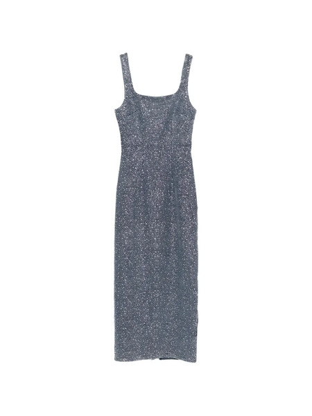  Twenty Fourhaitch Square-neck Midi Dress - Blue 