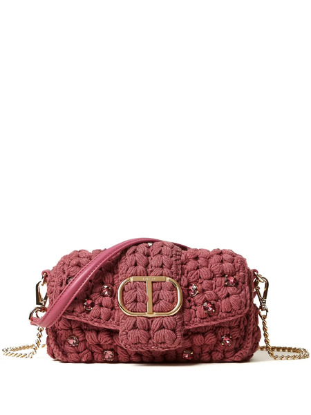  Twinset Amie Crochet Embellished Satchel - Pink 