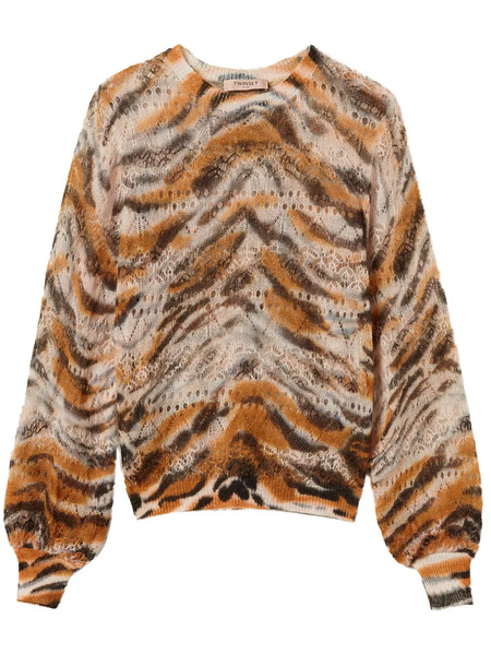  Twinset Animal Print Jumper - Brown 