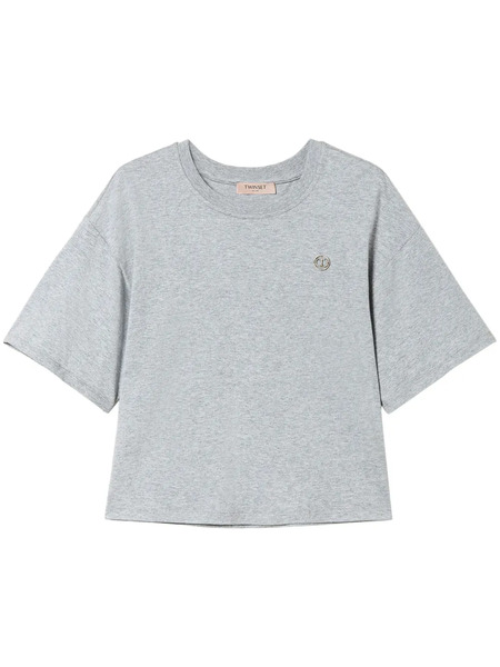  Twinset Appliqué-logo T-shirt - Grey 