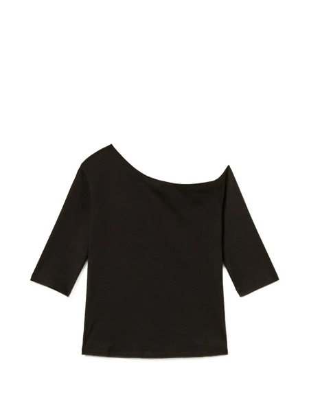  Twinset Asymmetric Collar T-shirt - Black 
