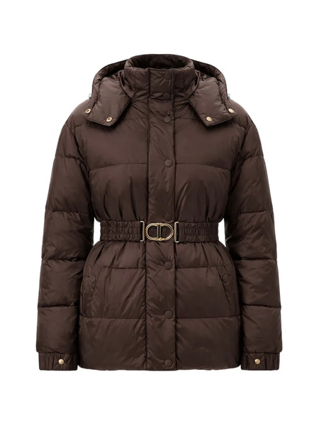  Twinset Belted Puffer Jacket - Brown 