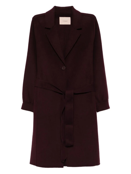  Twinset Belted Single-breasted Coat - Purple 