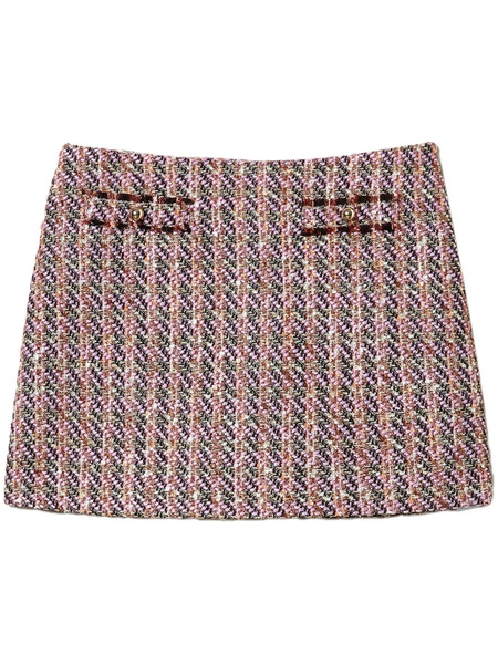  Twinset Bouclé Lurex Mini Skirt - Pink 