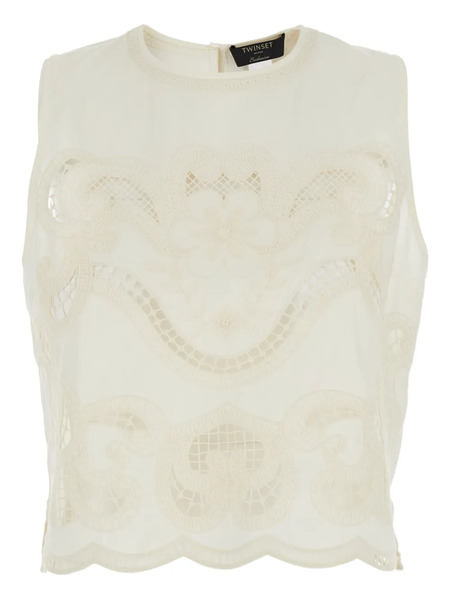  Twinset Broderie-anglaise Blouse - White 
